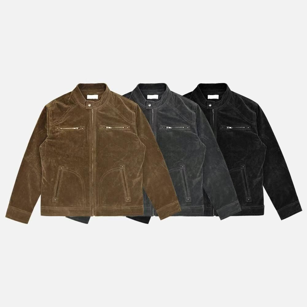 淨色企領拉鍊外套 JK2713