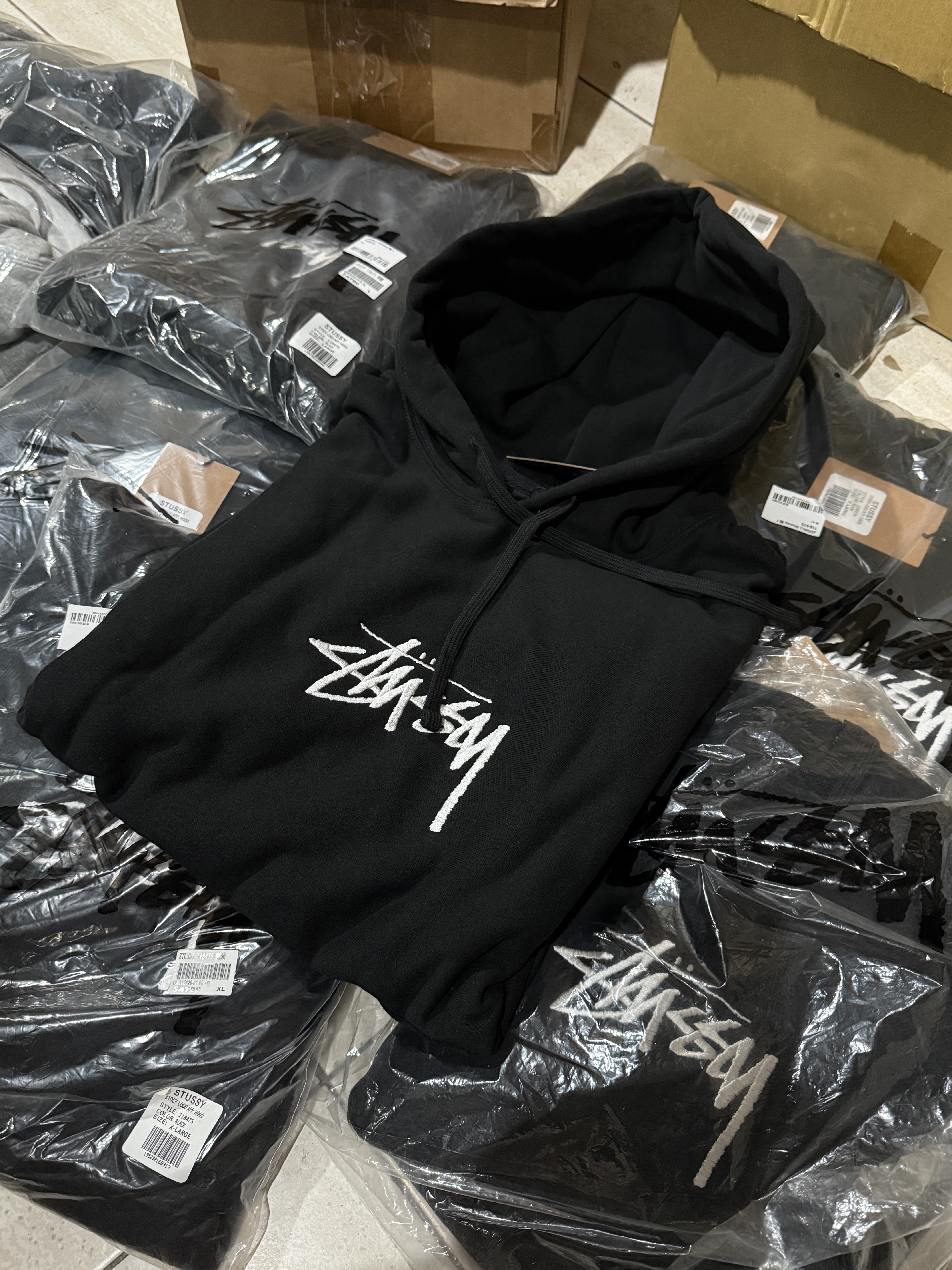 STUSSY 帽T  刺繡小LOGO  STOCK  LOGO  刺繡內刷毛高磅數帽T 五色 (118475)