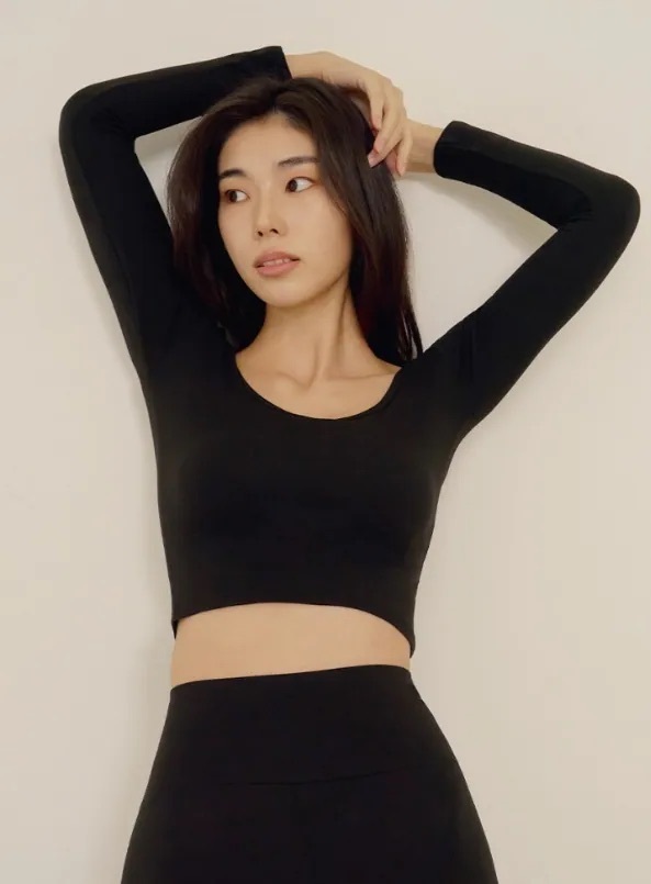 marun5 heat touch 保暖衣女裝SlimU領 短身