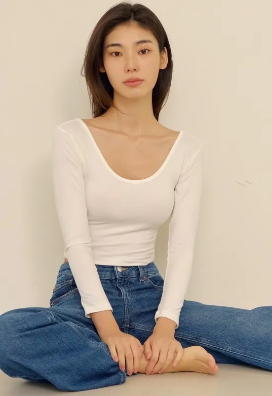 marun5 heat touch 保暖衣女裝SlimU領 短身