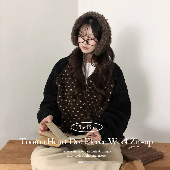 秋冬預訂｜心型圓點抓絨外套