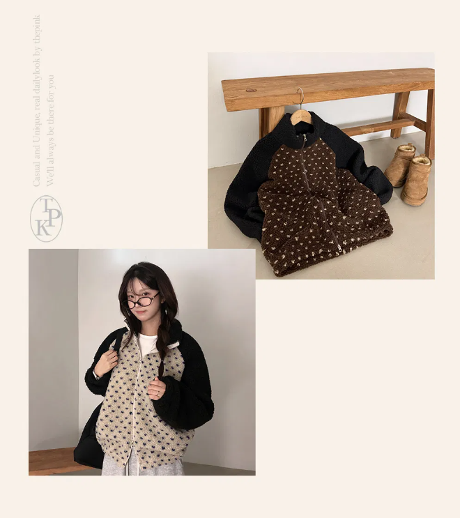秋冬預訂｜心型圓點抓絨外套