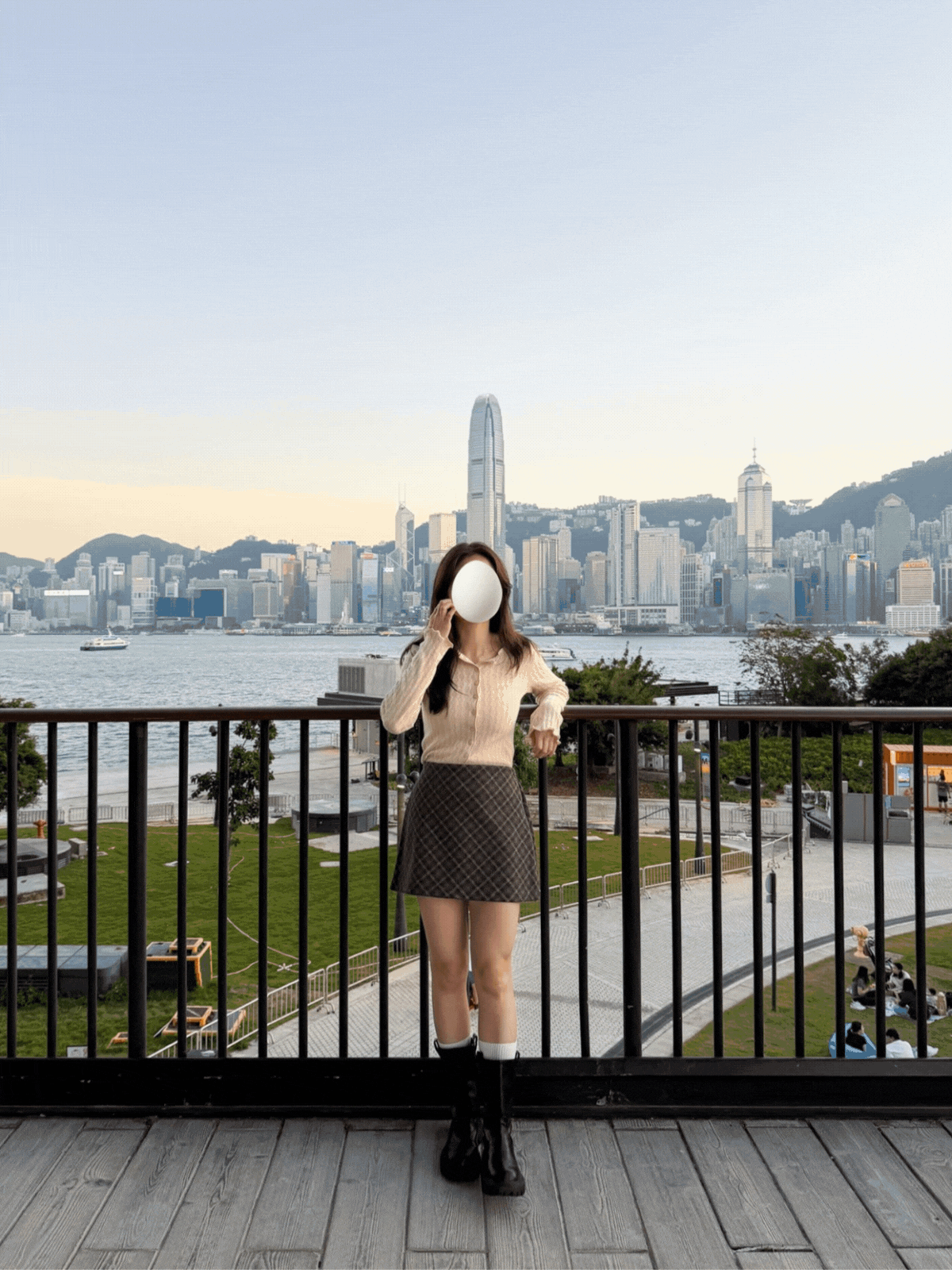 《KR》秋冬必備! A字毛呢格仔短裙