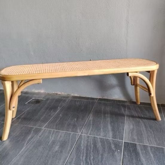 [The Rattan House] Rattan Bench with Cushion / Pelamin Kerusi/ Balcony Bench/ Webbing Bench/ Bangku Rotan FOC Cushion