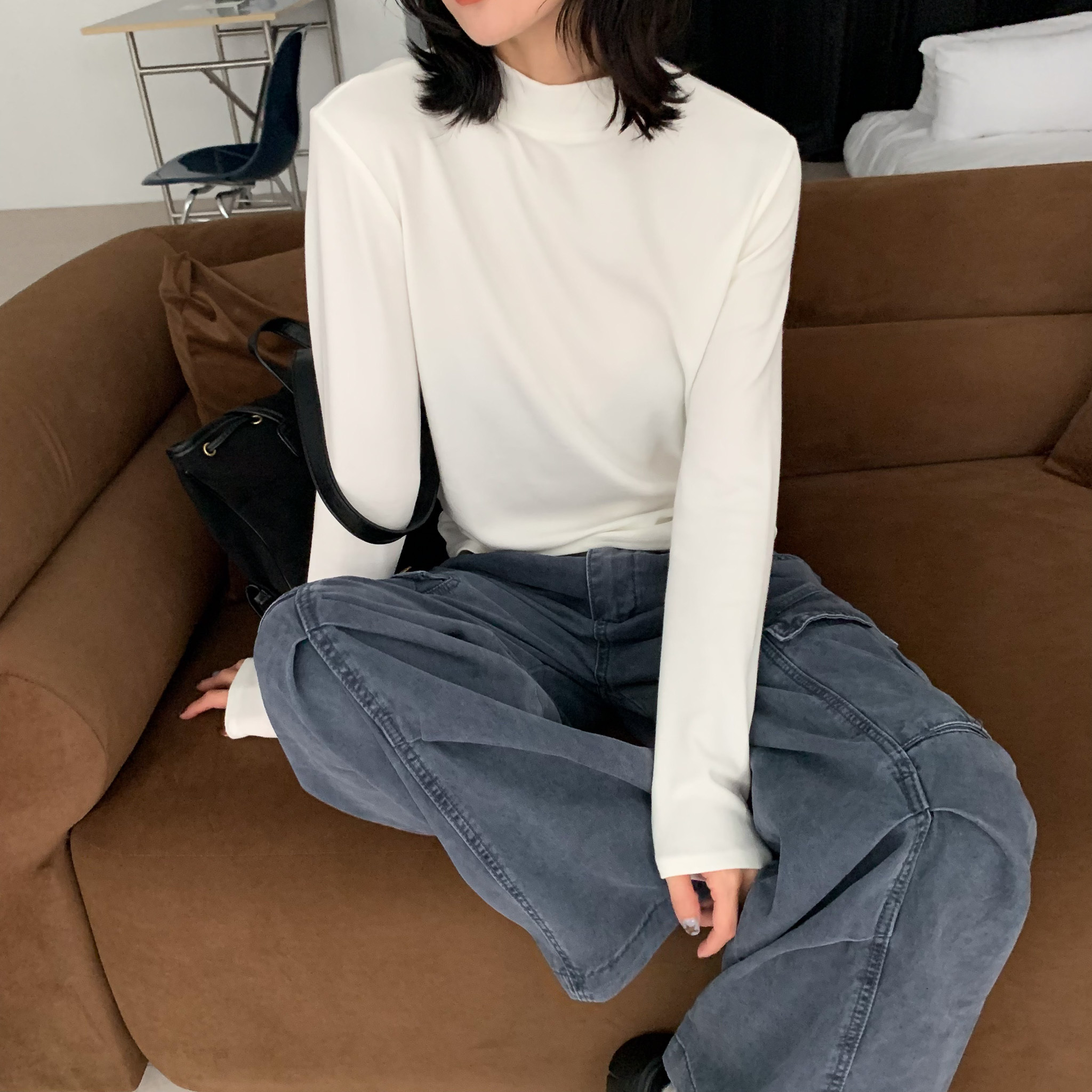 ISA_熱銷千件回歸!!!2.0超暖膚小立領打底上衣_51038