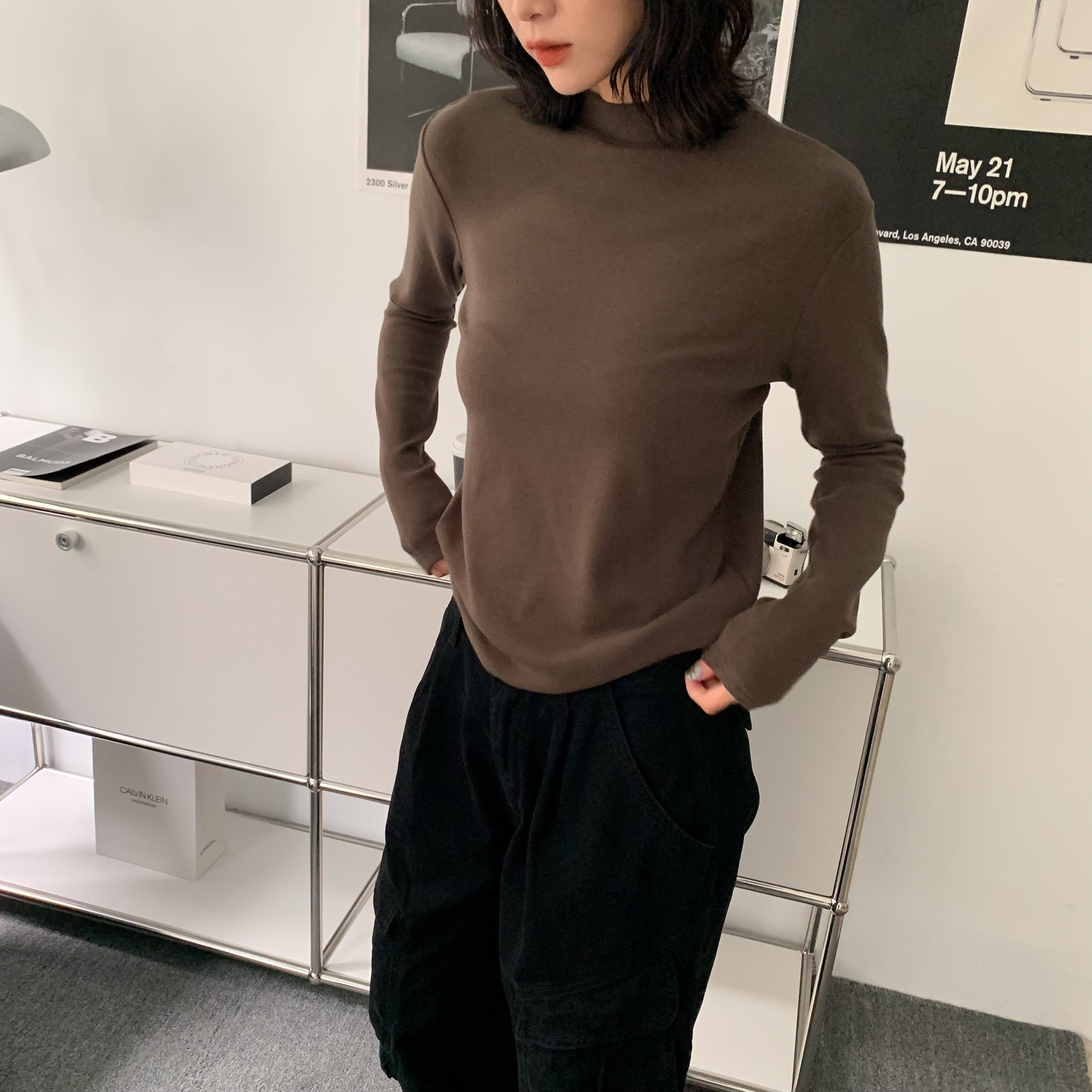 ISA_熱銷千件回歸!!!2.0超暖膚小立領打底上衣_51038