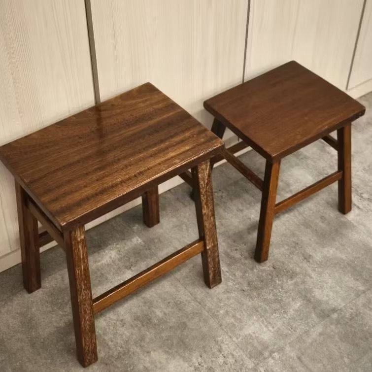 [The Rattan House] Rustic Reclaimed Solid Wooded Stool–Made from Old Kampung House Timber/ Bangku Kayu Lama Solid 旧实木凳子