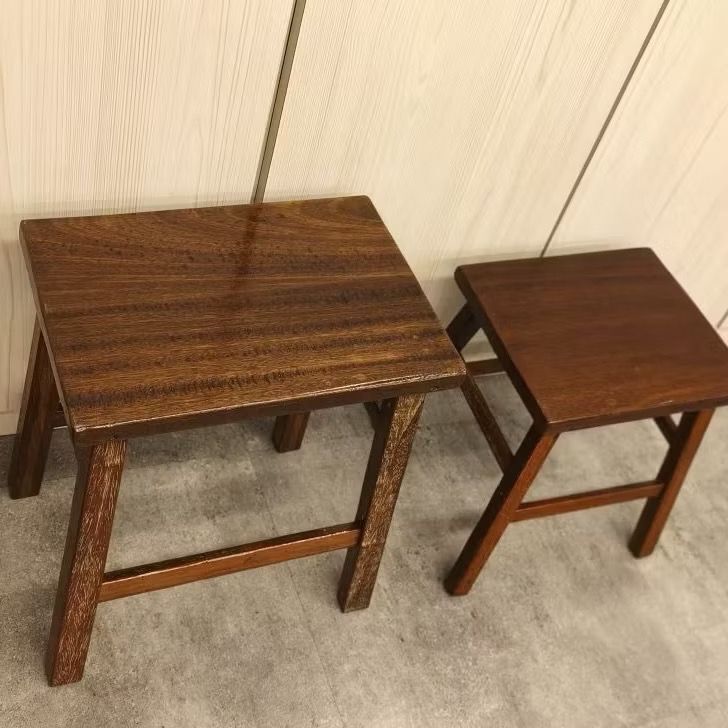 [The Rattan House] Rustic Reclaimed Solid Wooded Stool–Made from Old Kampung House Timber/ Bangku Kayu Lama Solid 旧实木凳子