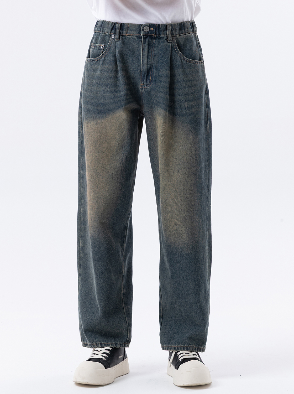 【期間限定】綁繩超寬錐形褲