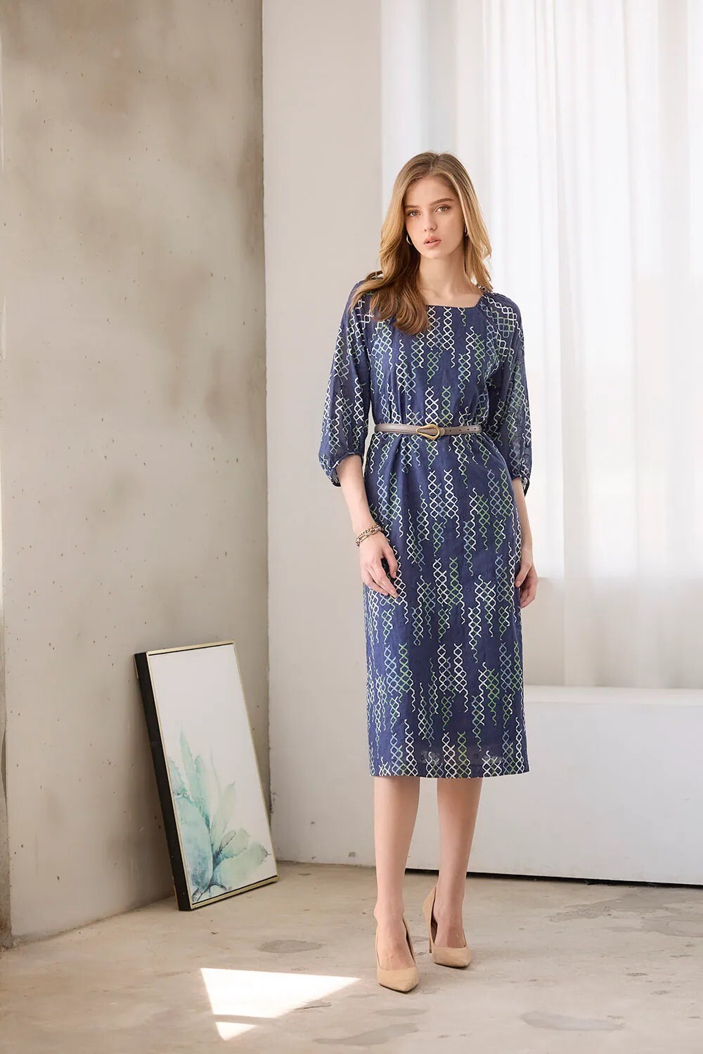 不規則金屬扣真皮細皮帶