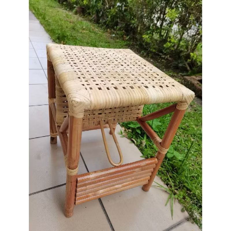 [The Rattan House] MALAYSIA LOCAL PRODUCTS! Handmade Rattan Baby Feeding Stool Bangku Makan Bayi 母子椅 2in1 Multipurpose stool