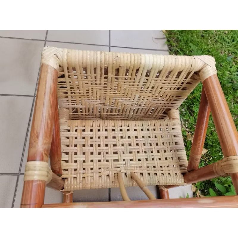 [The Rattan House] MALAYSIA LOCAL PRODUCTS! Handmade Rattan Baby Feeding Stool Bangku Makan Bayi 母子椅 2in1 Multipurpose stool