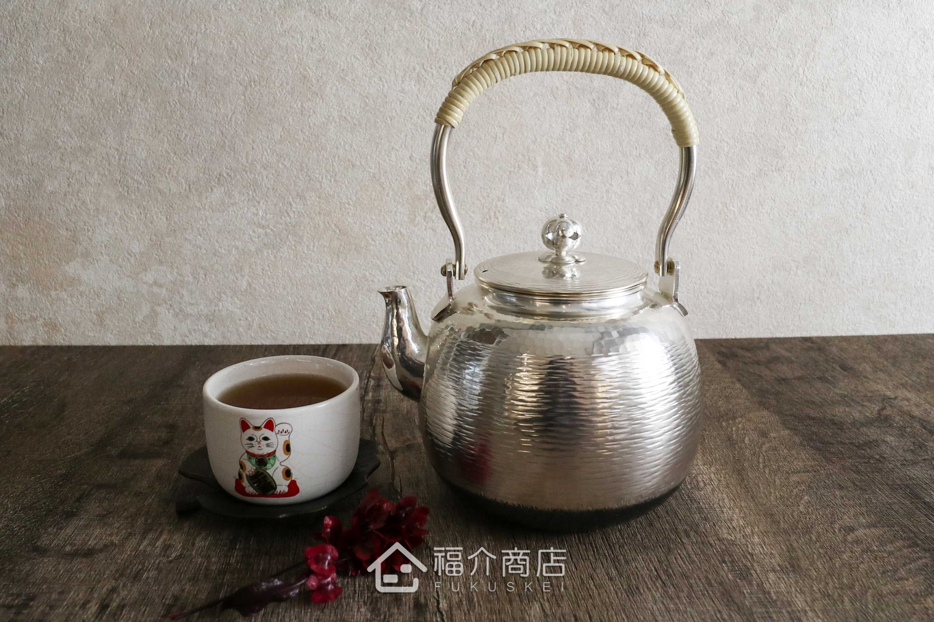 福介商店｜【秀峰堂】丸型5號銀瓶湯沸1L