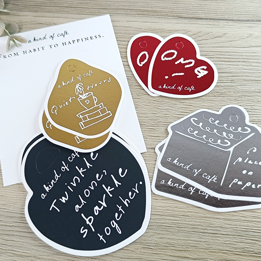 A Kind of cafe什物．聖誕燙金吊卡四款八入組合