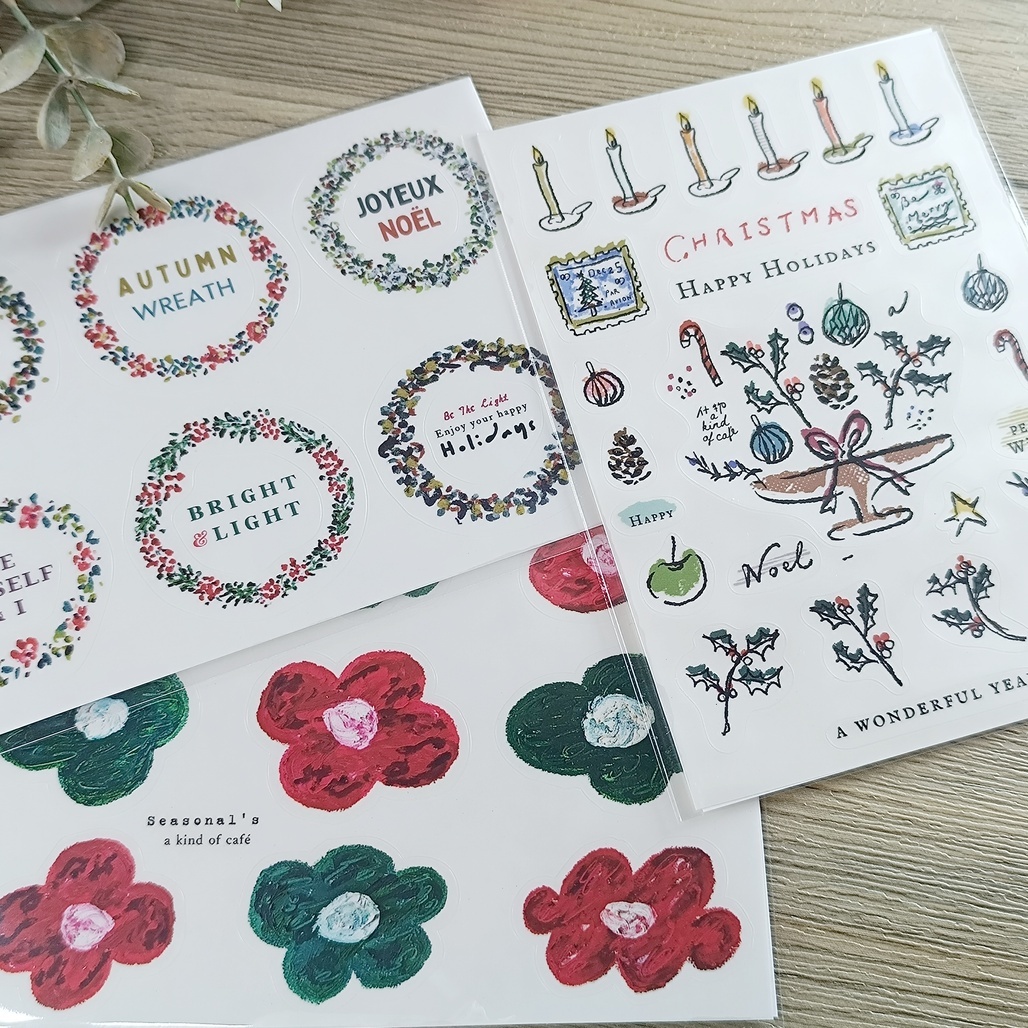 A Kind of cafe什物．2025聖誕系列  霧面透明貼紙 共三款
