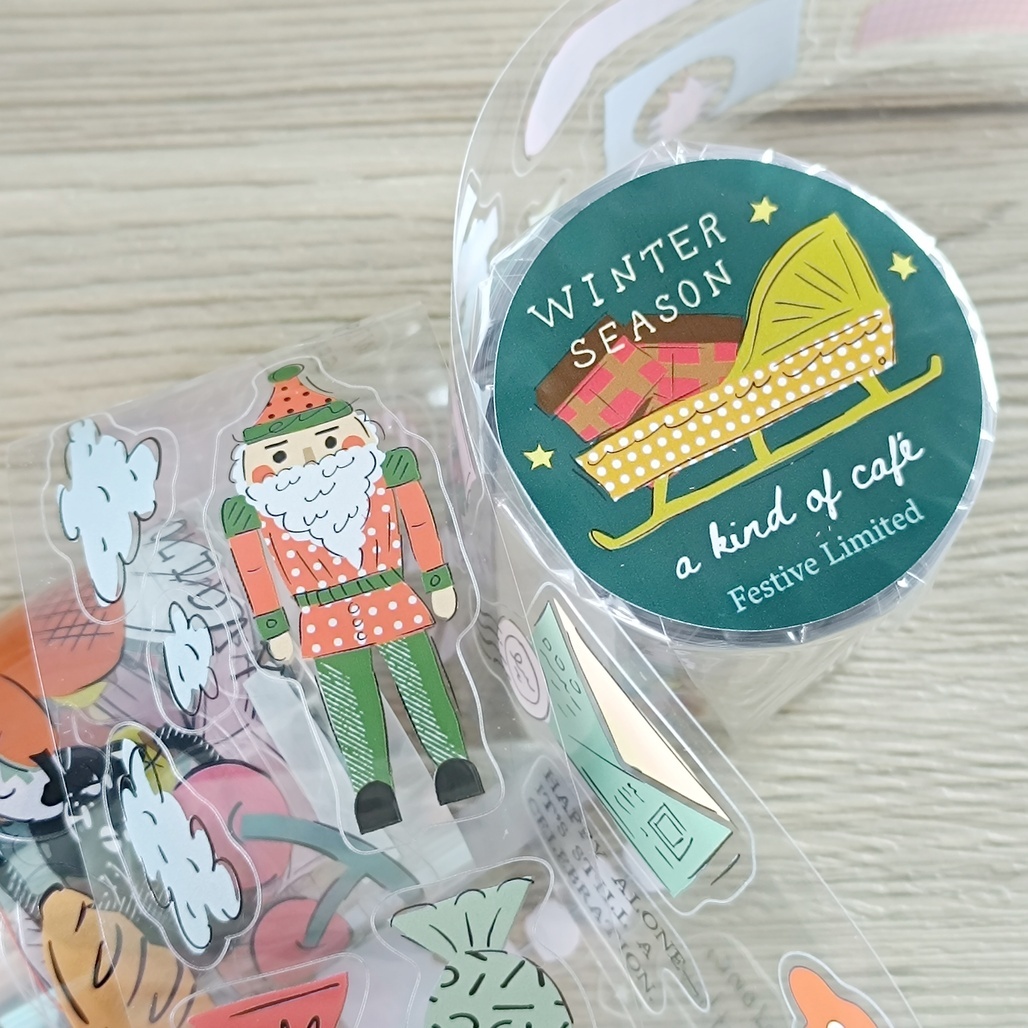 A Kind of cafe什物．歡愉節慶 4cm割型亮面PET膠帶 <整捲/分裝>