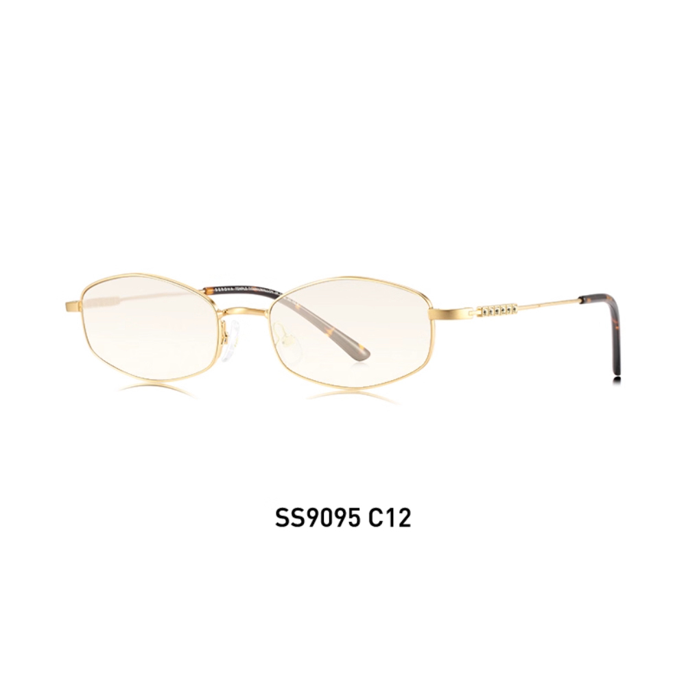 【SEROVA】SS9095 C12 多邊框太陽眼鏡♣(亮金/淺茶)#白鹿聯名款