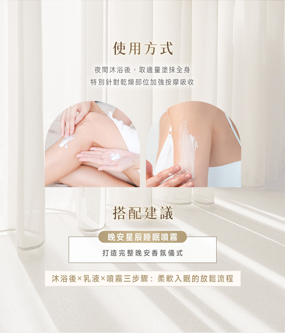 晚安星辰舒緩乳液_使用方式