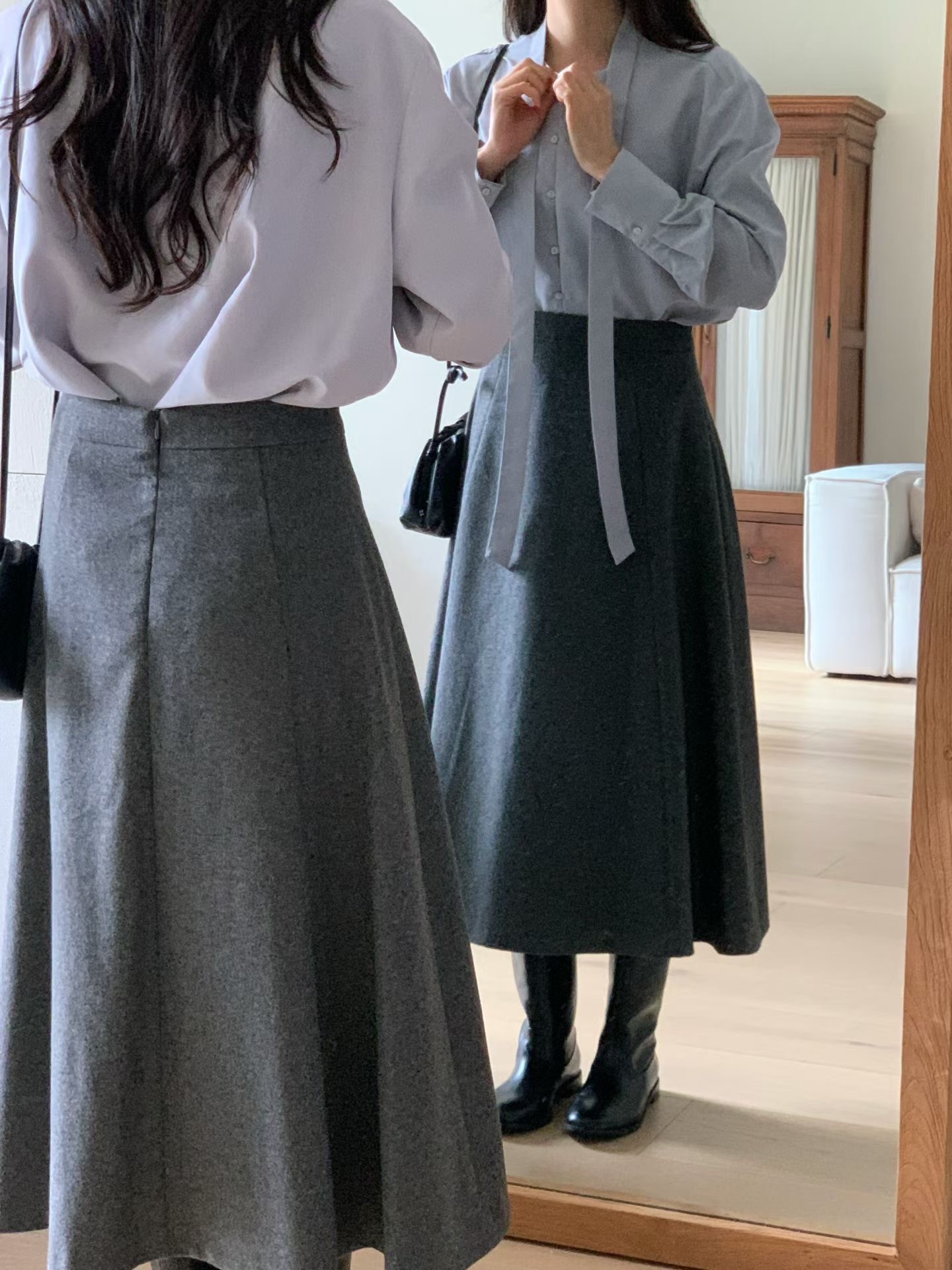 #228N610 穿起來就好漂亮的･冬日傘裙