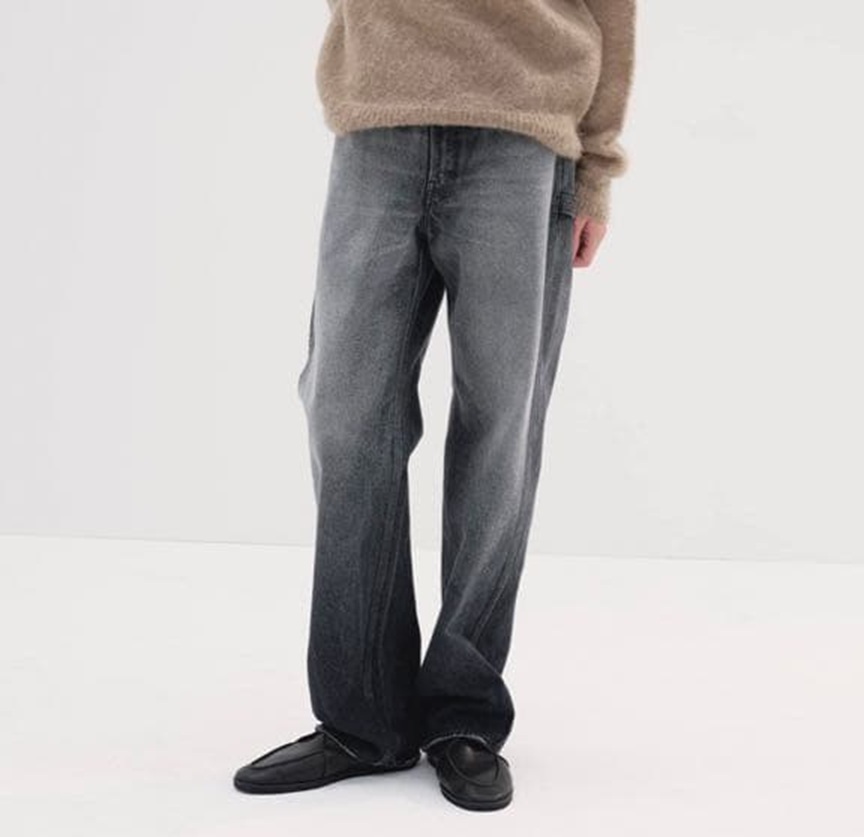 RE-STOCK: AURALEE SELVEDGE FADED HEAVY DENIM PAINTER PANTS - BLACK PRE ORDER ITEM (預訂中)