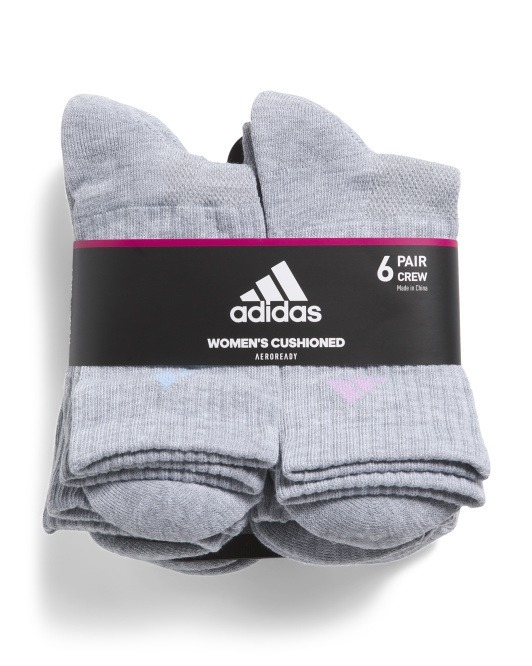 【預購】ADIDAS K112005 女裝 Cushioned Crew Cut 運動襪（6對裝）