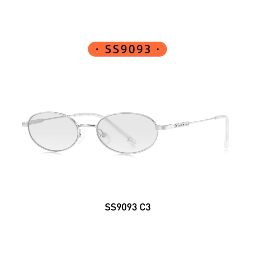 【SEROVA】SS9093 C3 橢圓框太陽眼鏡♣(亮銀/淺灰)#白鹿聯名款