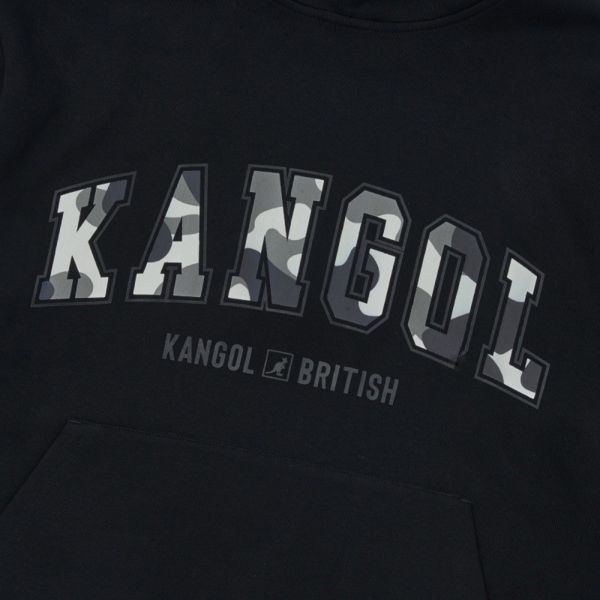 KANGOL 帽T 黑 迷彩LOGO 連帽T 中性 6455105220