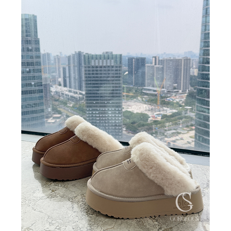 M100「真皮毛絨絨厚底雪靴」