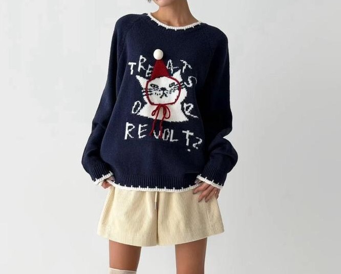 ME14  聖誕貓貓  胸50-66 長25 $369 羊毛10%