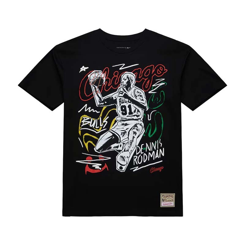 Mitchell & Ness Chalked Up Tee Dennis Rodman 黑色 短袖 MN25ATS04A [台灣現貨]