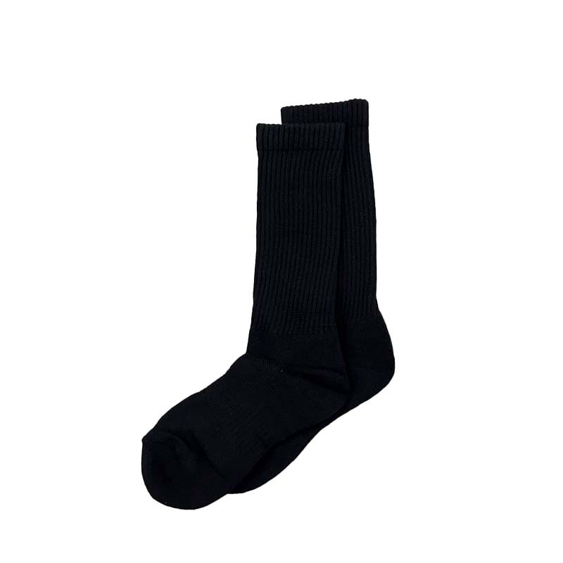 BOOM SOCKS  純色中筒襪 毛巾底 工裝襪 運動襪 黑色 CP-AC-18 [台灣現貨]