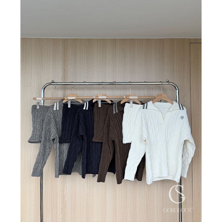 M71「麻花POLO撞色套裝組」