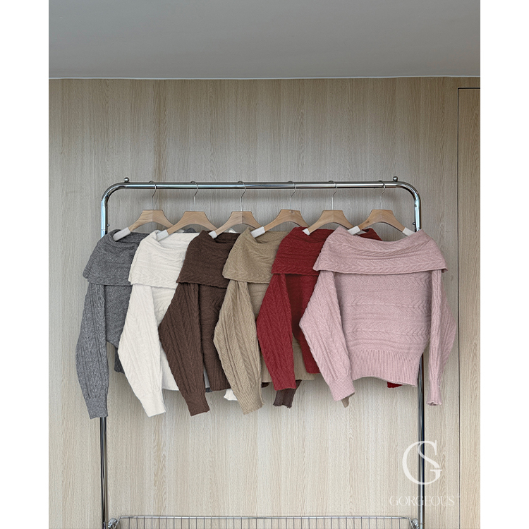 M67「立體麻花大翻領韓系毛衣」