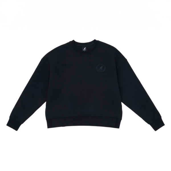 KANGOL 大學T 黑 落肩 刺繡 休閒 上衣 女 6452100320