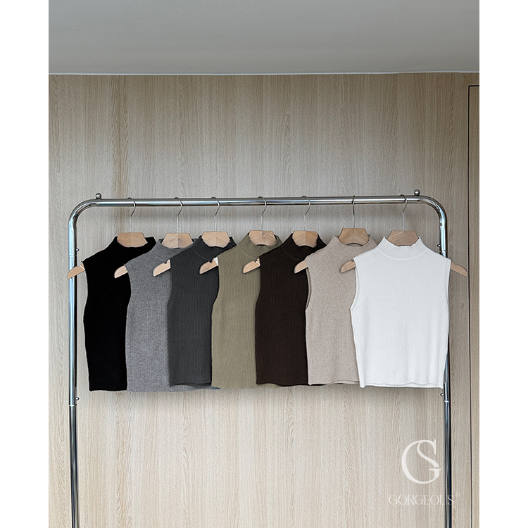 M49「兔寶寶好身材無BRA坑紋立領背心」