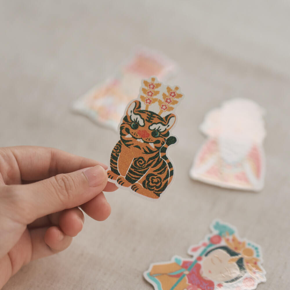 印花樂貼紙包/台灣神明們/西王母/媽祖/城隍/關公/月老/虎爺