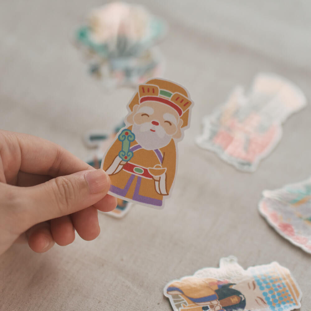 印花樂貼紙包/台灣神明們/玉帝/財神/土地公/文昌/觀音/玄天上帝