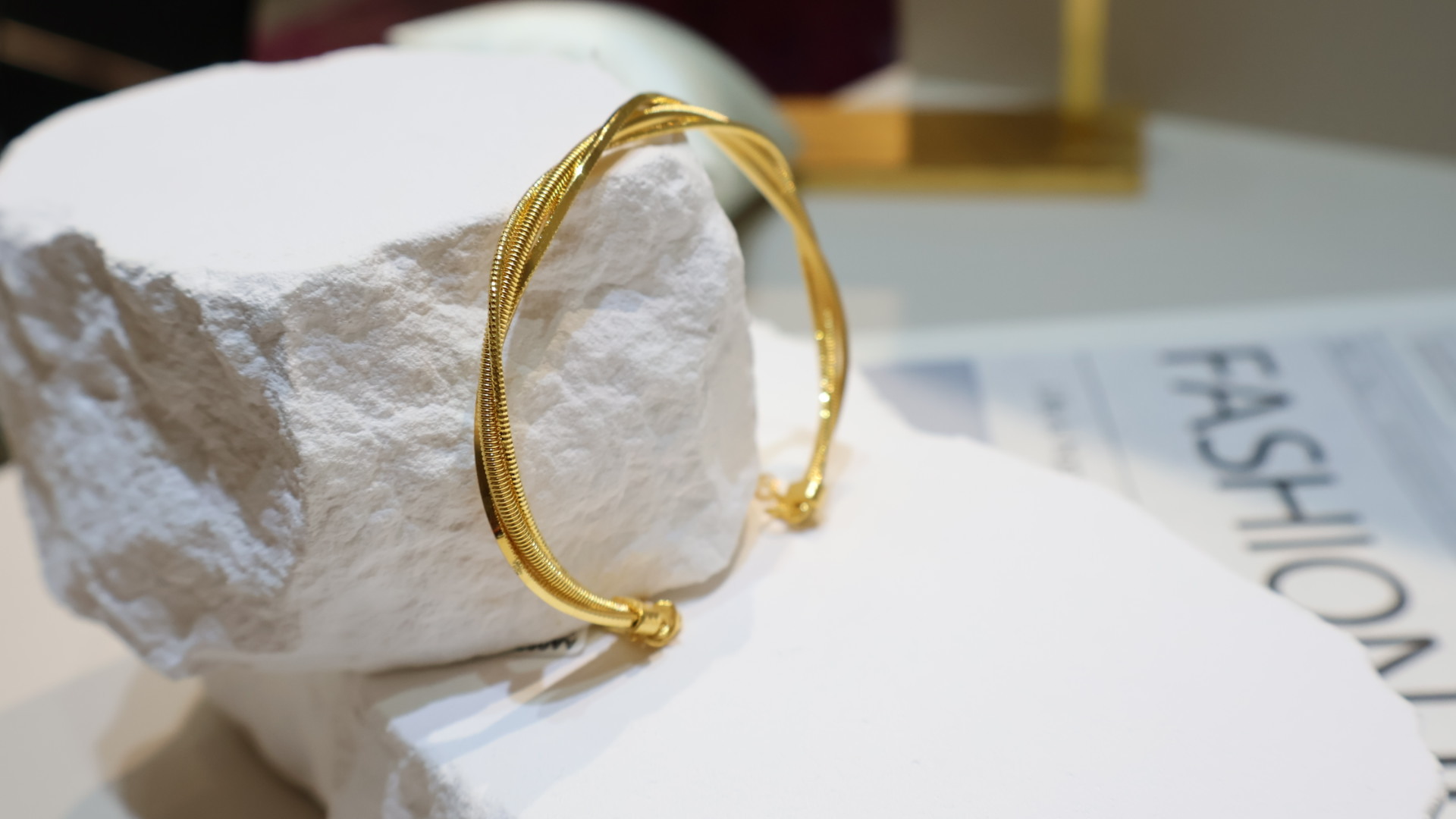 纏光波紋手環-開口環