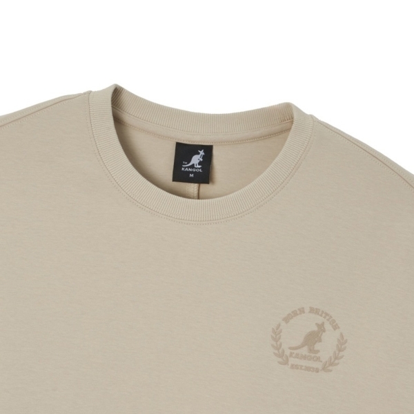 KANGOL 大學T 卡其 落肩 刺繡 休閒 上衣 女 6452100331