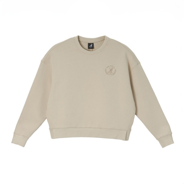 KANGOL 大學T 卡其 落肩 刺繡 休閒 上衣 女 6452100331