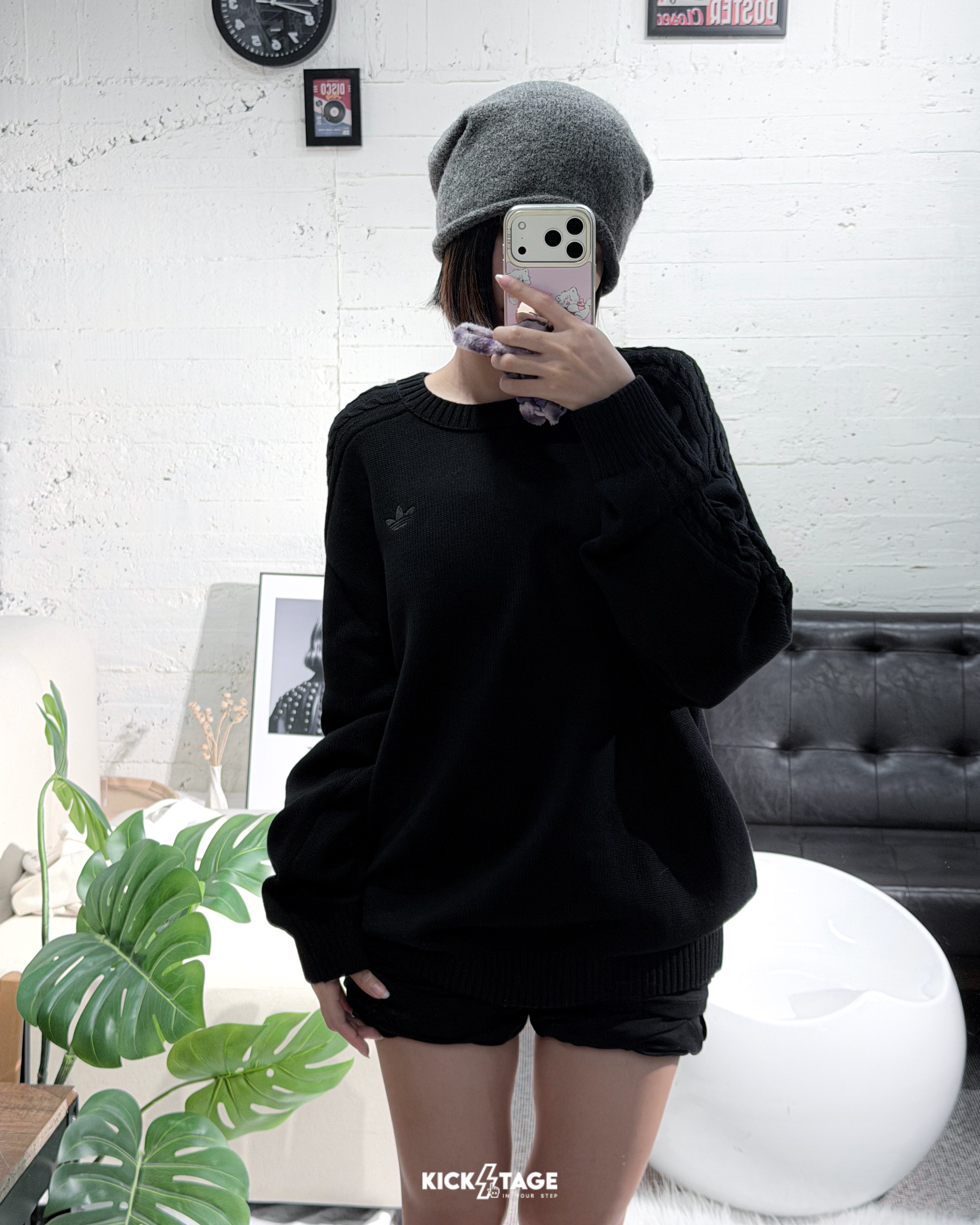 男款 ADIDAS OG PREMIUM ESSENTIALS 黑色 三葉草 純棉 針織 寬鬆 長T【JY2648】ADLP