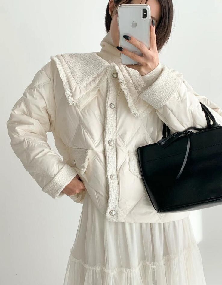 (現貨 米) ME21 韓風香風輕身羽絨  鴨絨90%  胸44 長22  $899