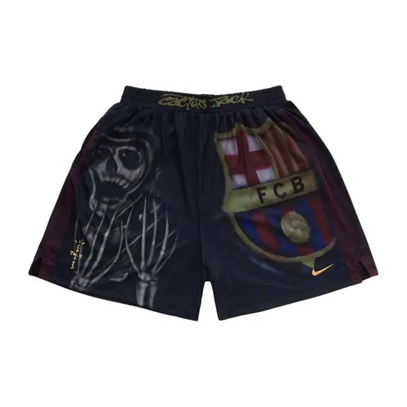 Nike FC Barcelona x Cactus Jack Skeleton Home Shorts 聯名 短褲 黑色 FQCJ-MS01 [台灣現貨]