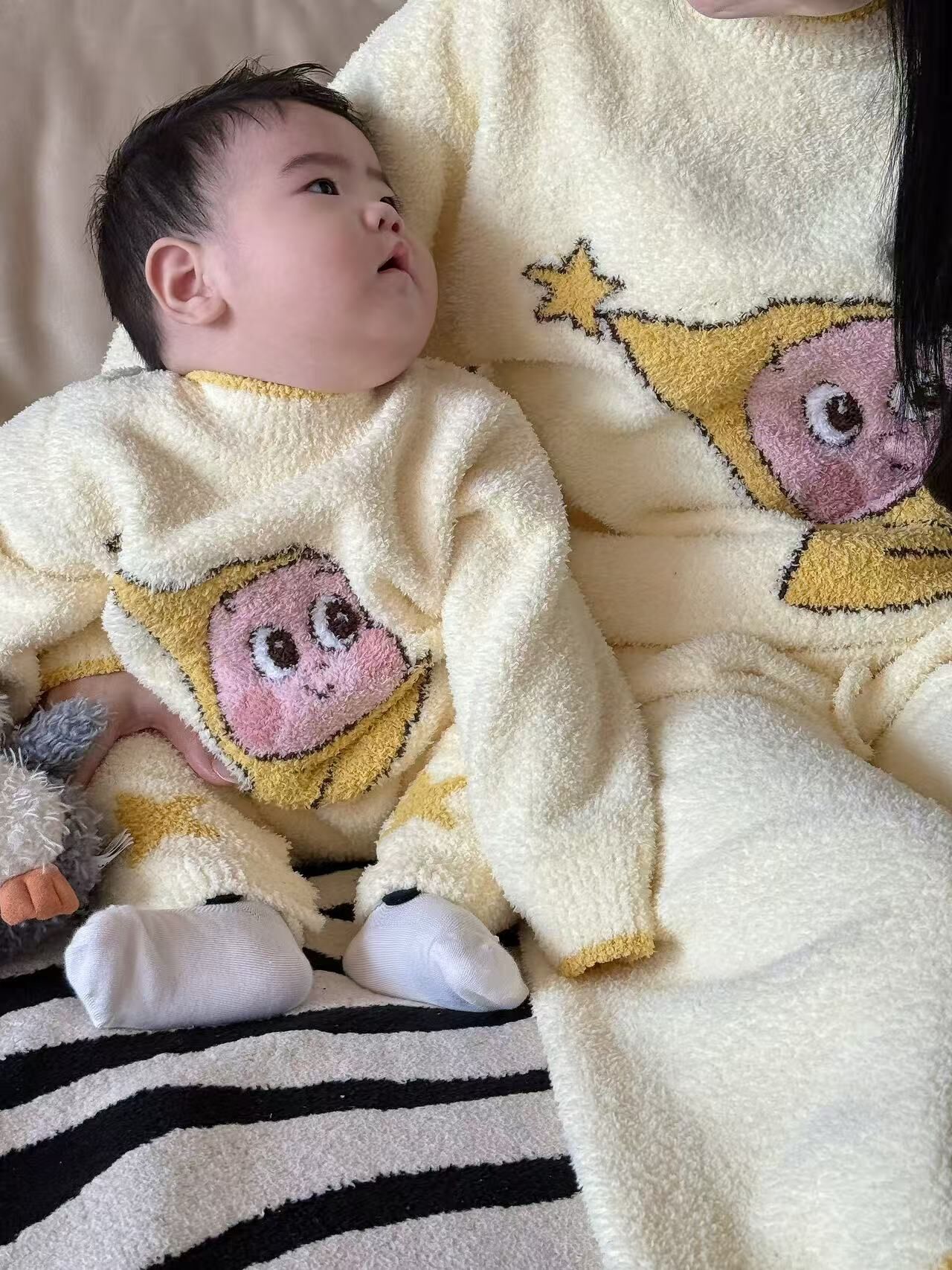 星星人半邊絨家居服連身衣/套裝 親子裝