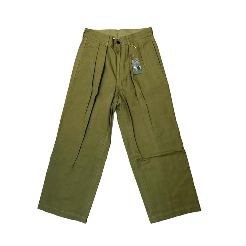 FREAKS STORE 寬版打折工作褲 長褲 軍綠 FREAKS-12 [台灣現貨]