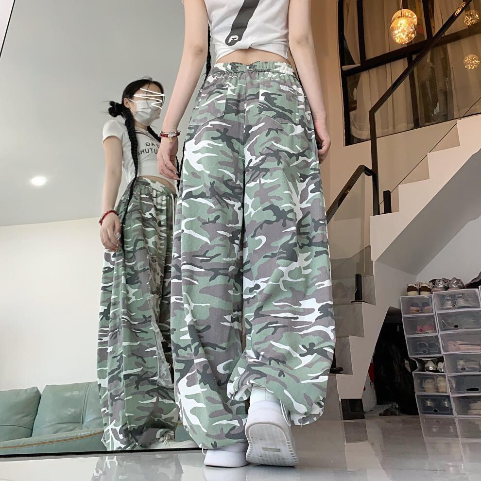 迷彩拚紗棉褲