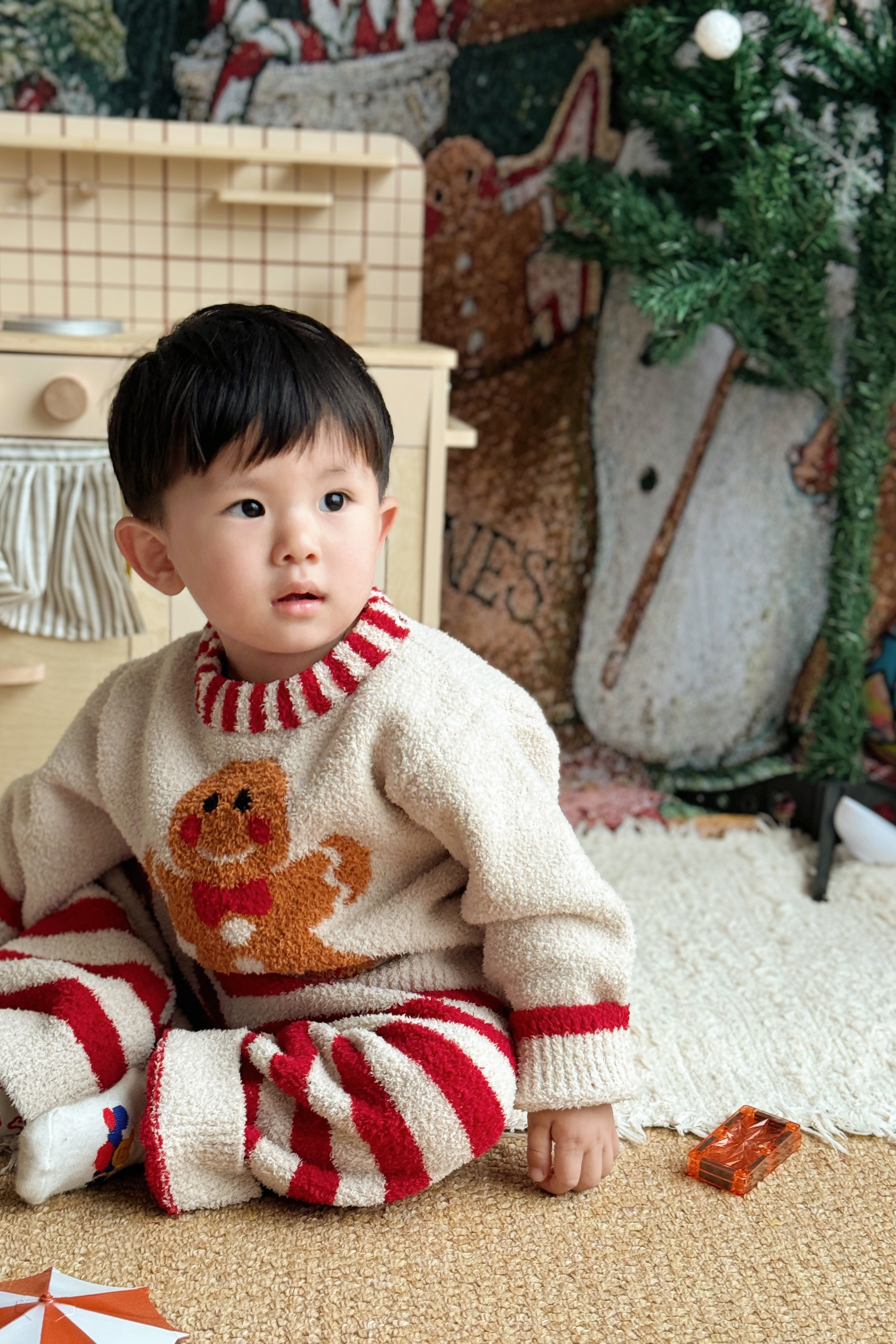 薑餅人半邊絨家居服套裝 親子裝