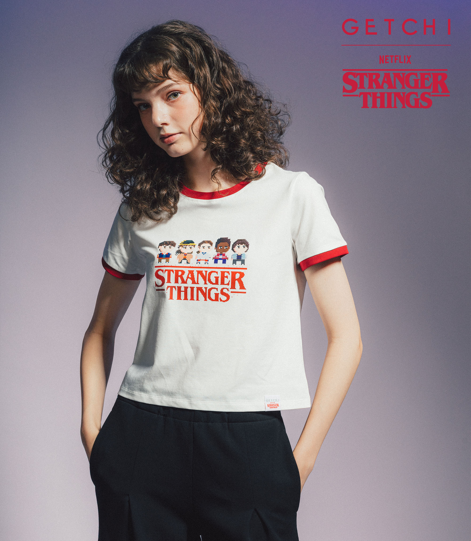 (現貨)Getchi X Stranger Things Friends Forever女款 短版主角人物T 恤