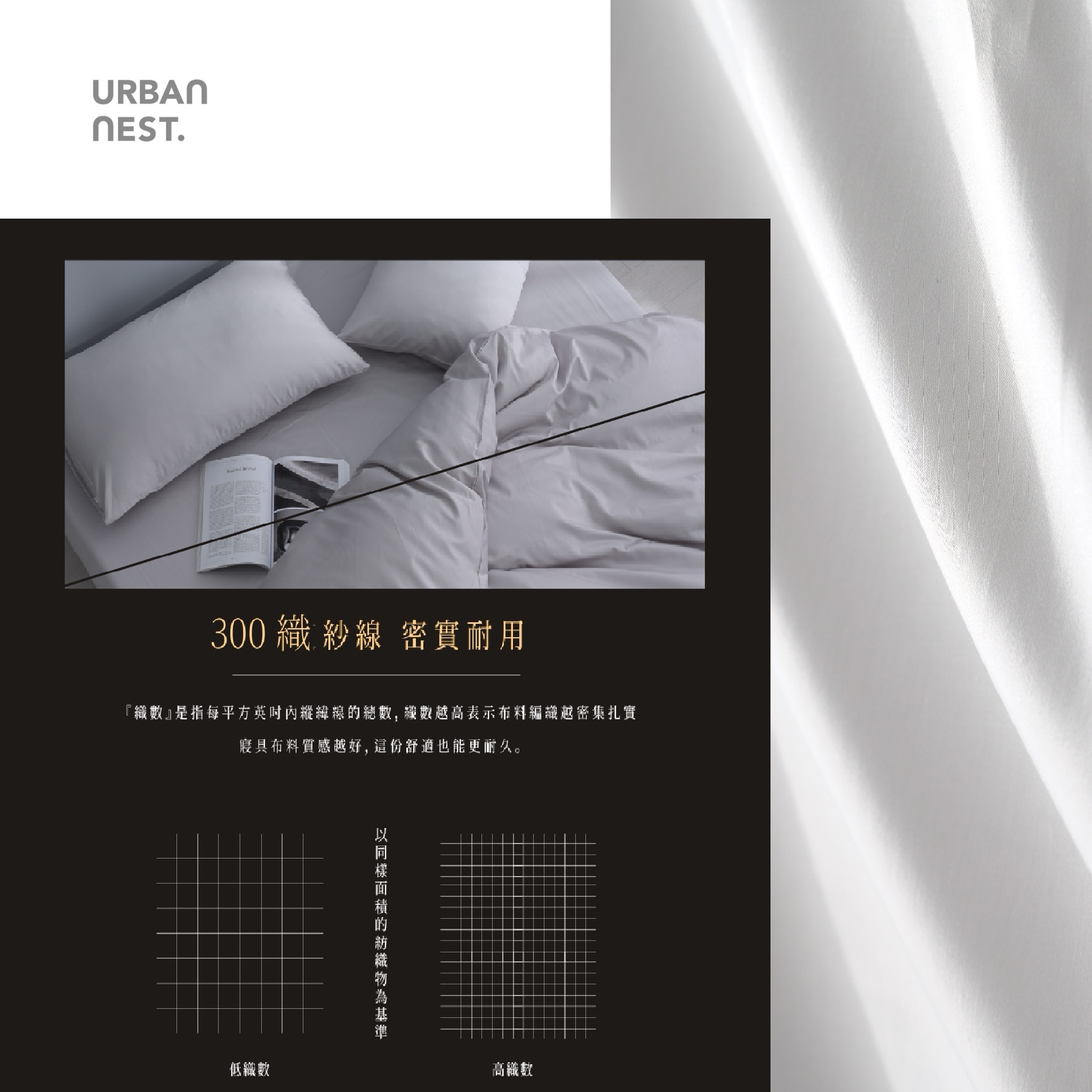 精梳棉 300織床包枕套組 (空白）