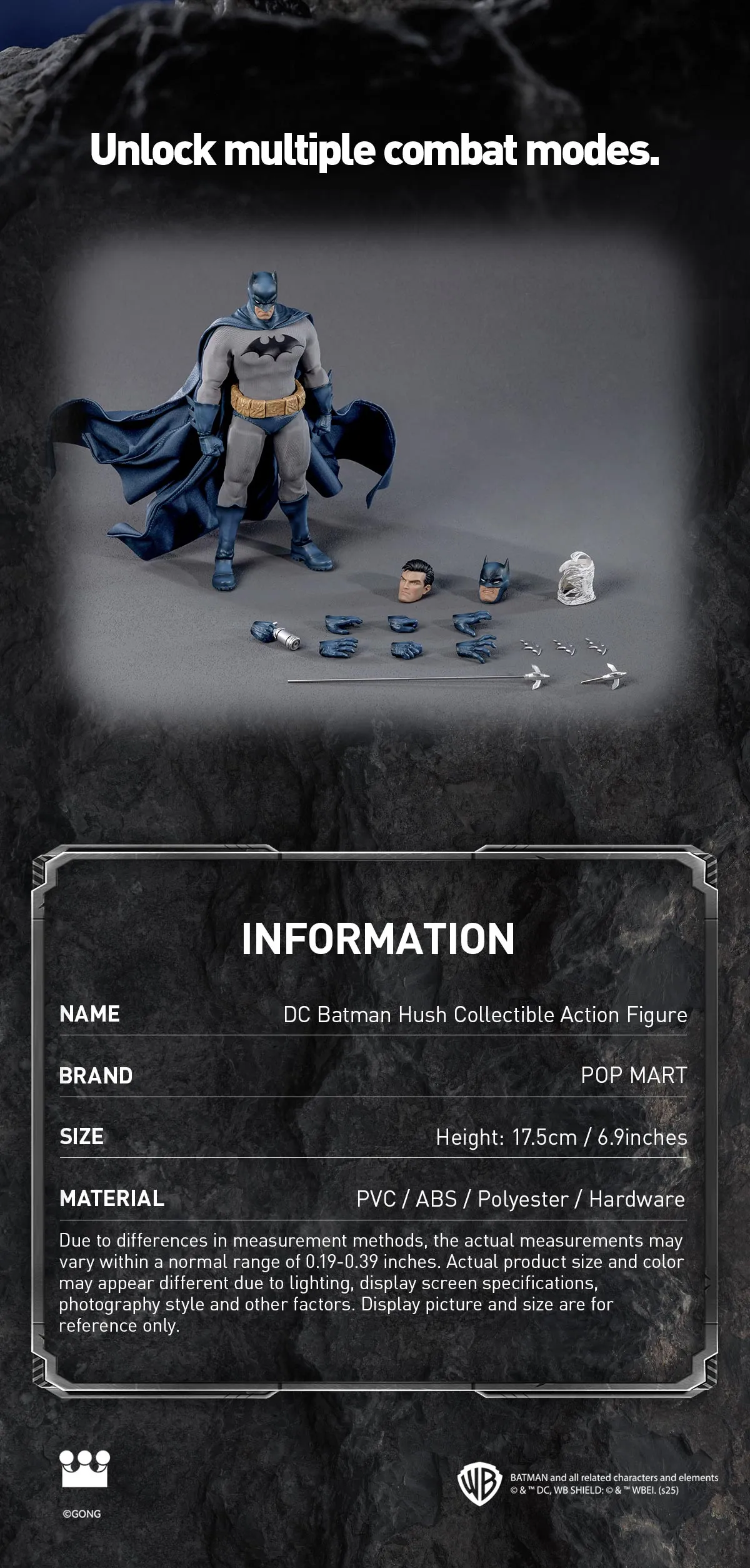 Pre-Order POP MART X Gong Studio 1/12 Batman Hush Ac